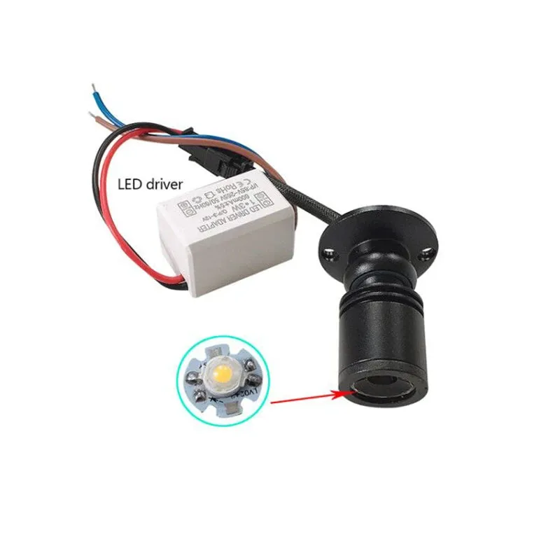 1W 3W Led Recessed Cabinet Mini Spot Light 110V 220v Downlight 12v DC Jewelry Show Include Led Driver 4000K Ceiling Light Lamp