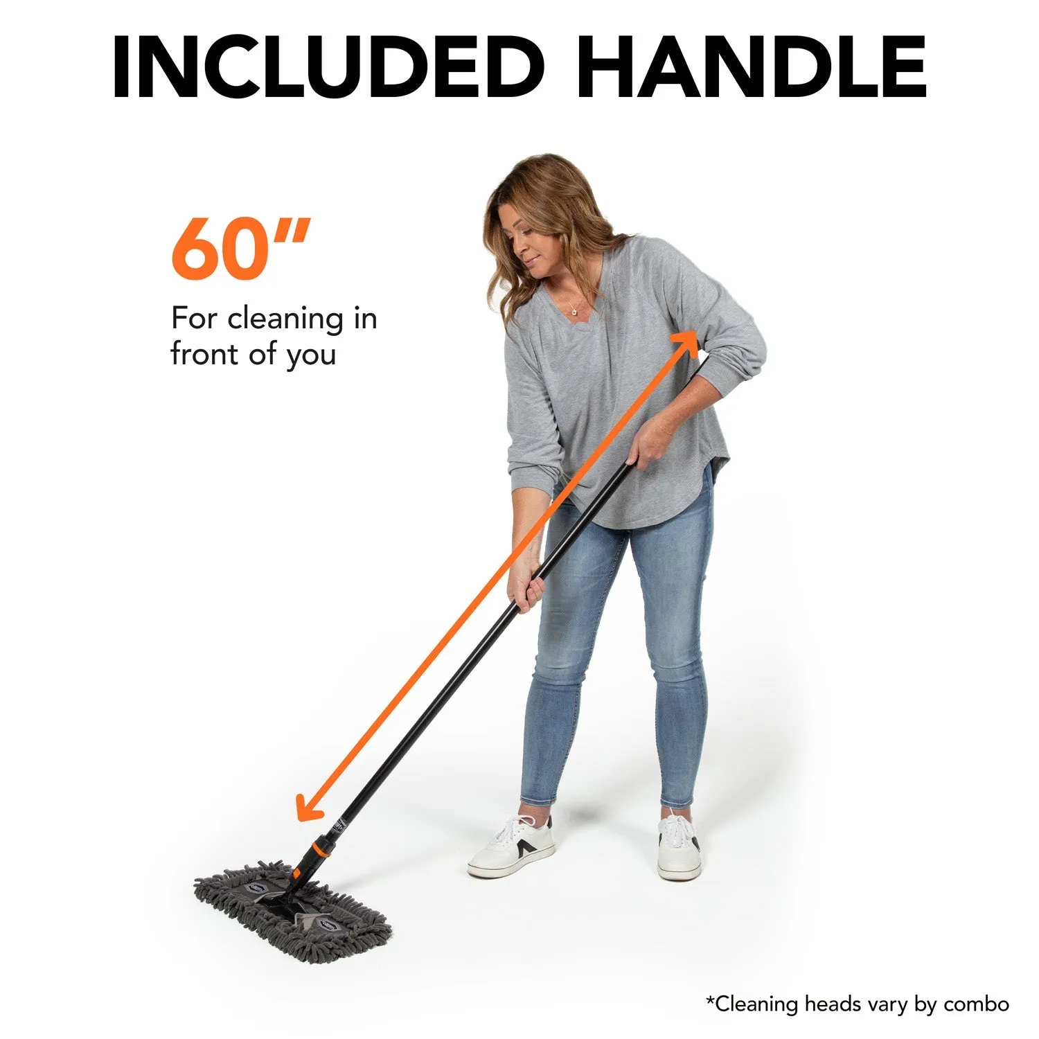 24 in. Microfiber Dust Mop Head with 24 in. Microfiber Dust Mop Head Refill and 60 in. Steel Handle Combo