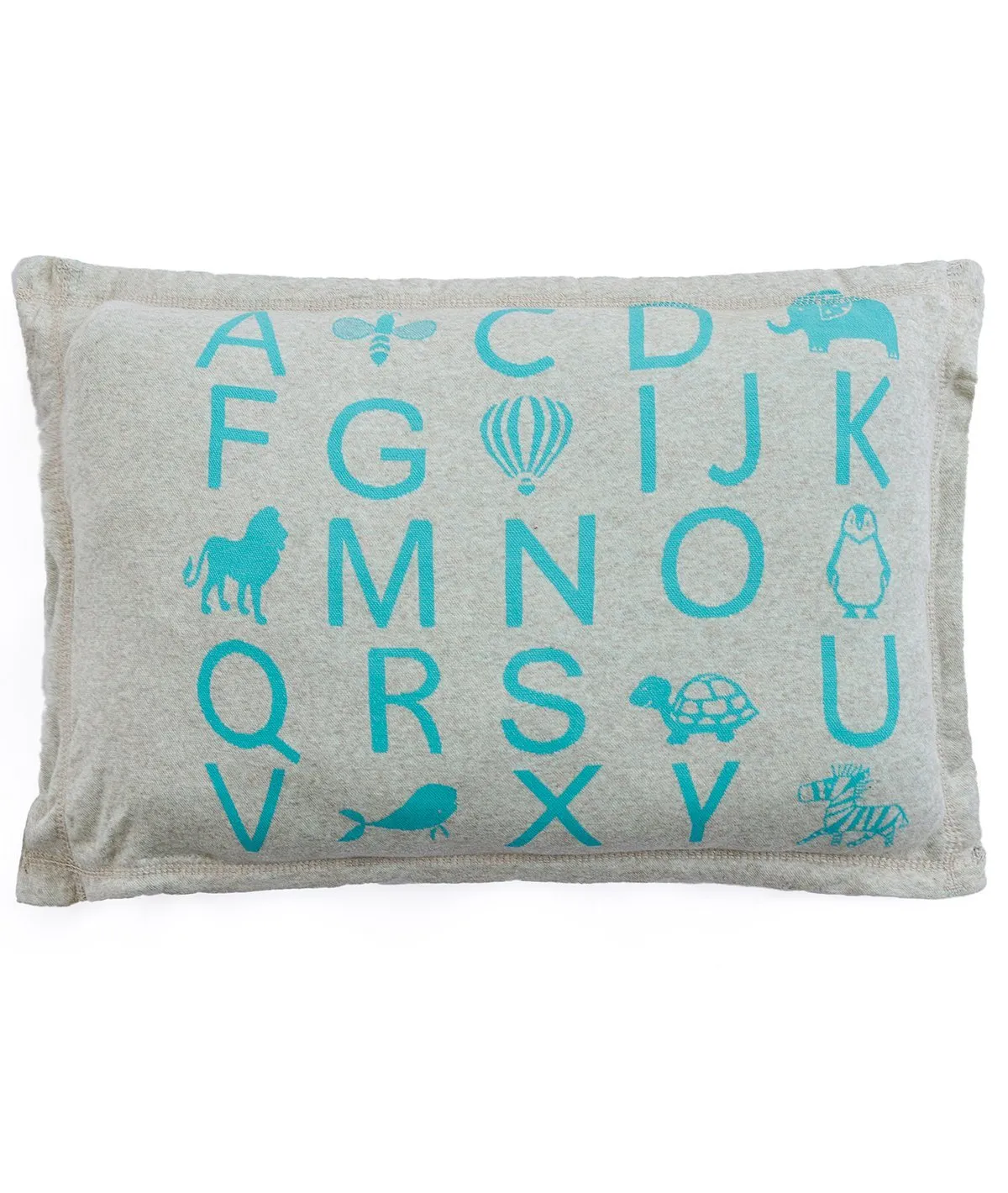 Alphabet Vanilla Grey Cotton Knitted Cot Sheet & Pillow Set for Babies