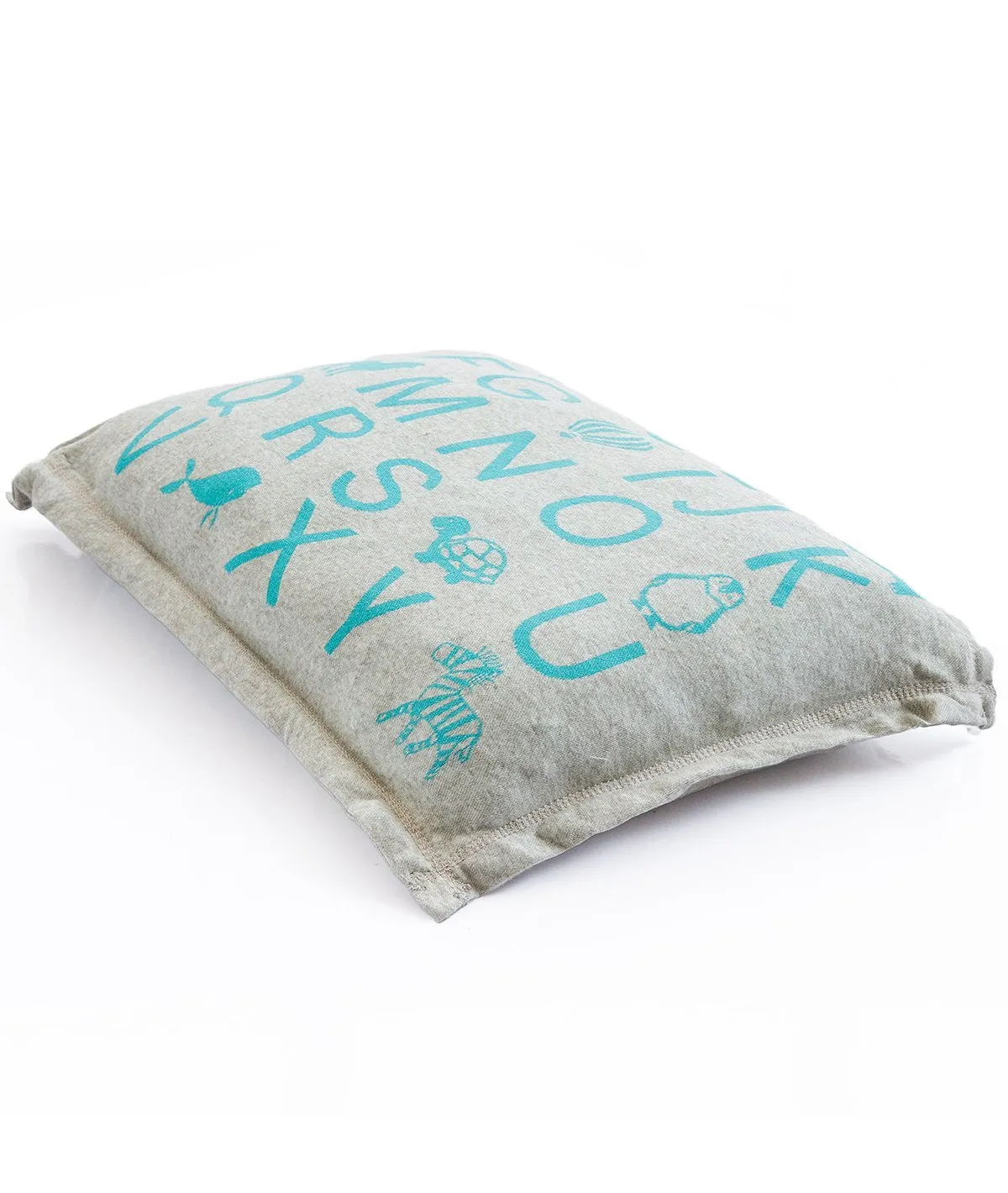 Alphabet Vanilla Grey Cotton Knitted Cot Sheet & Pillow Set for Babies