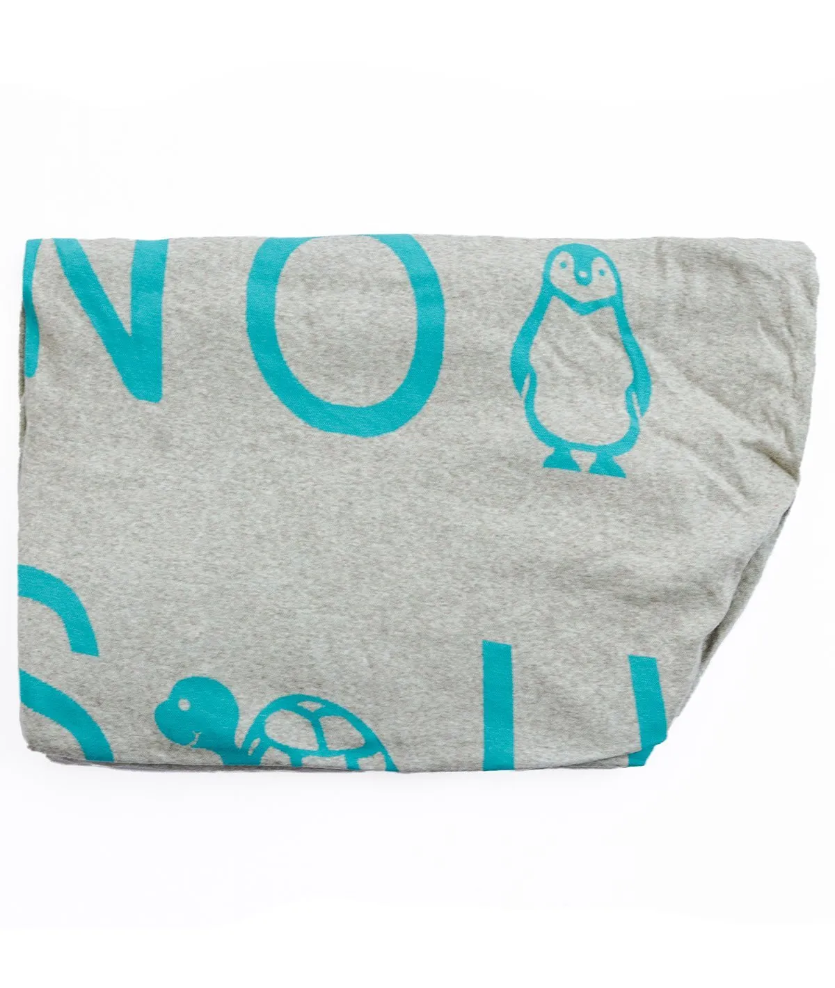 Alphabet Vanilla Grey Cotton Knitted Cot Sheet & Pillow Set for Babies