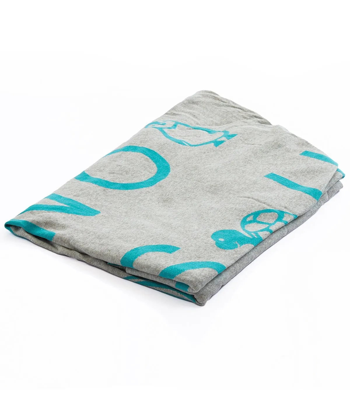 Alphabet Vanilla Grey Cotton Knitted Cot Sheet & Pillow Set for Babies