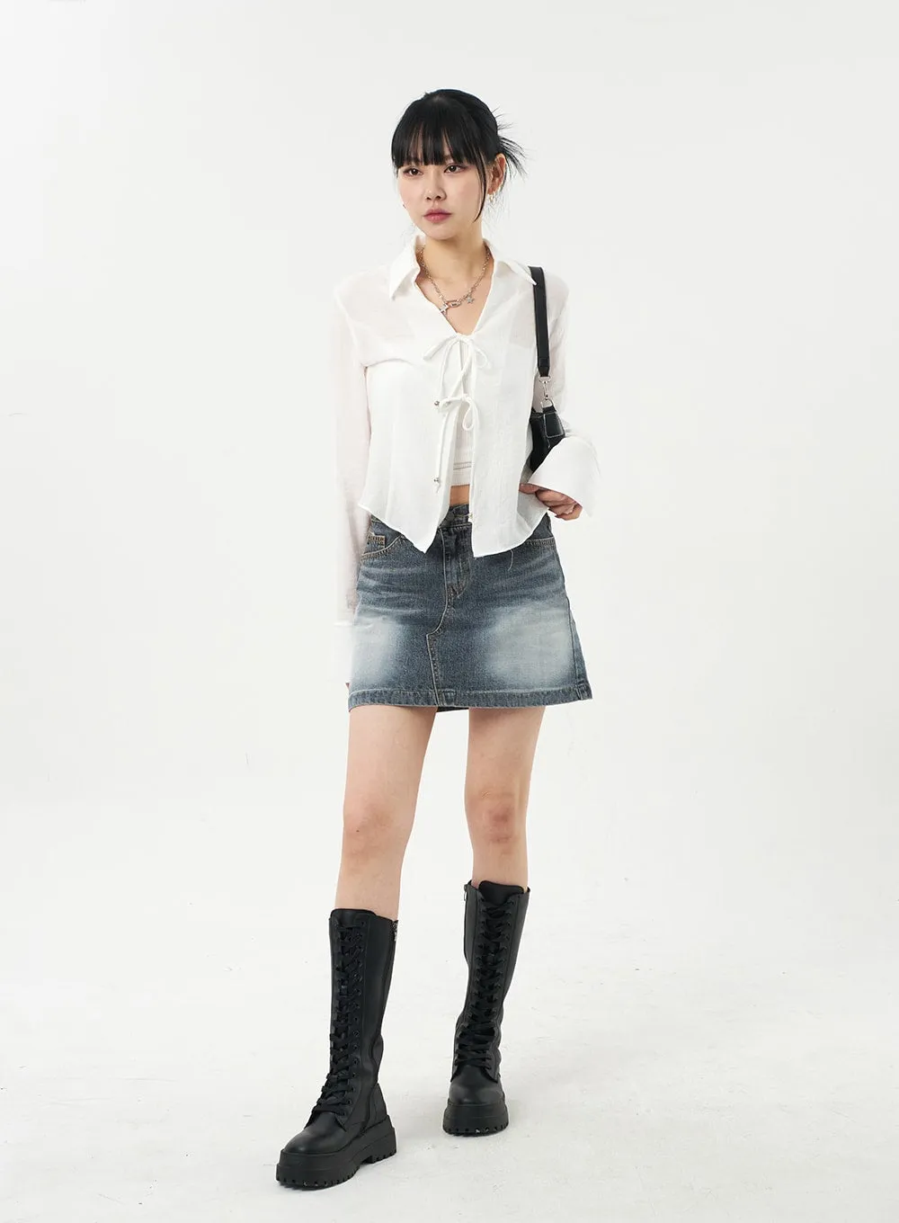 Blue Denim Mini Skirt CA327