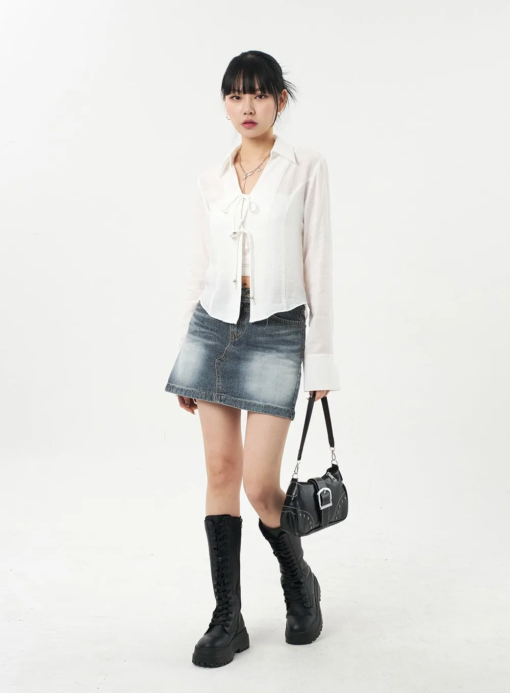 Blue Denim Mini Skirt CA327