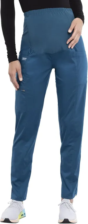 Cherokee Maternity Scrub Pants for Women Straight Leg Bottoms with Belly Coverage, Ultra Soft 2-Way Stretch Fabric - WW155