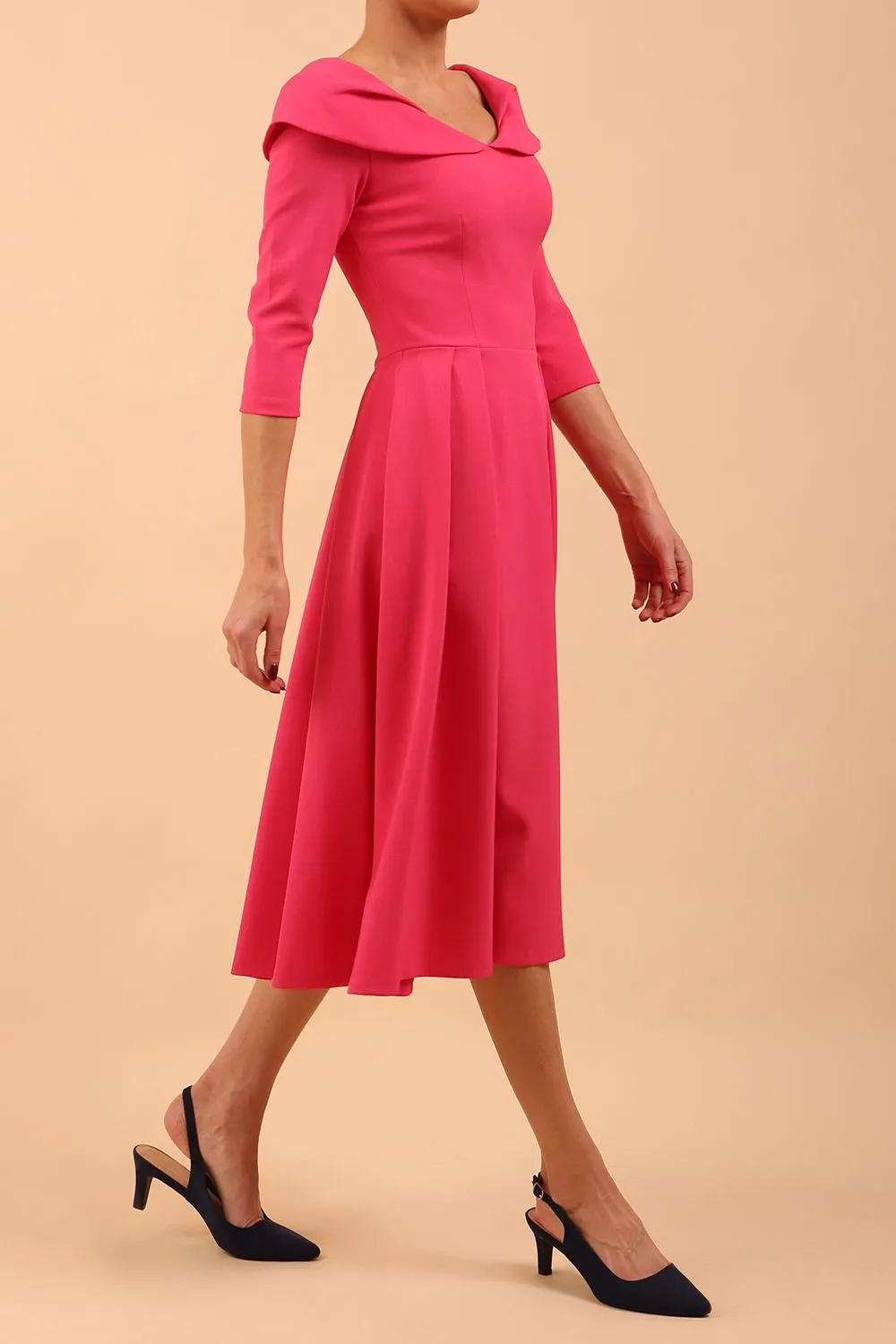 Chesterton 3/4 Sleeve A-Line Dress