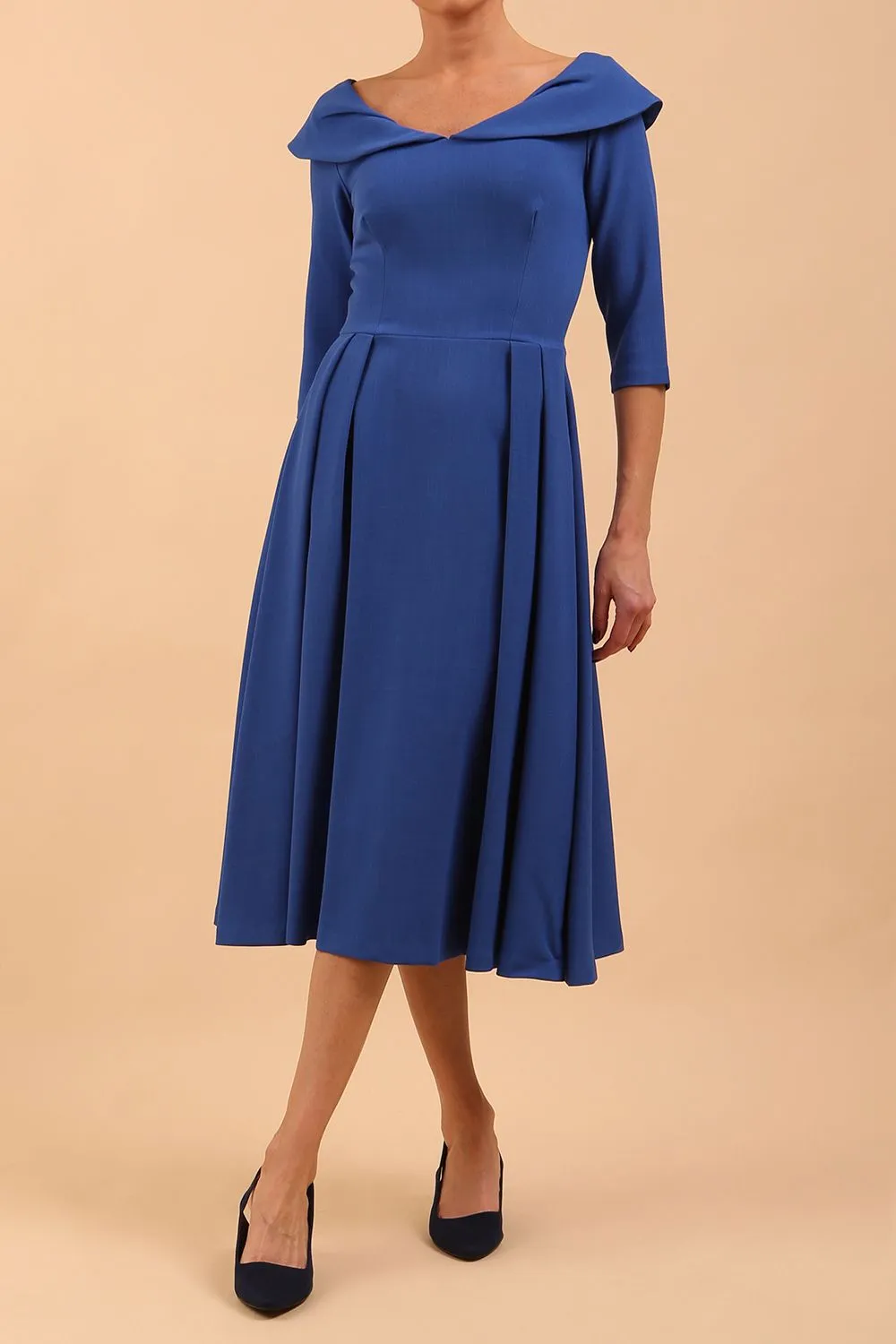Chesterton 3/4 Sleeve A-Line Dress