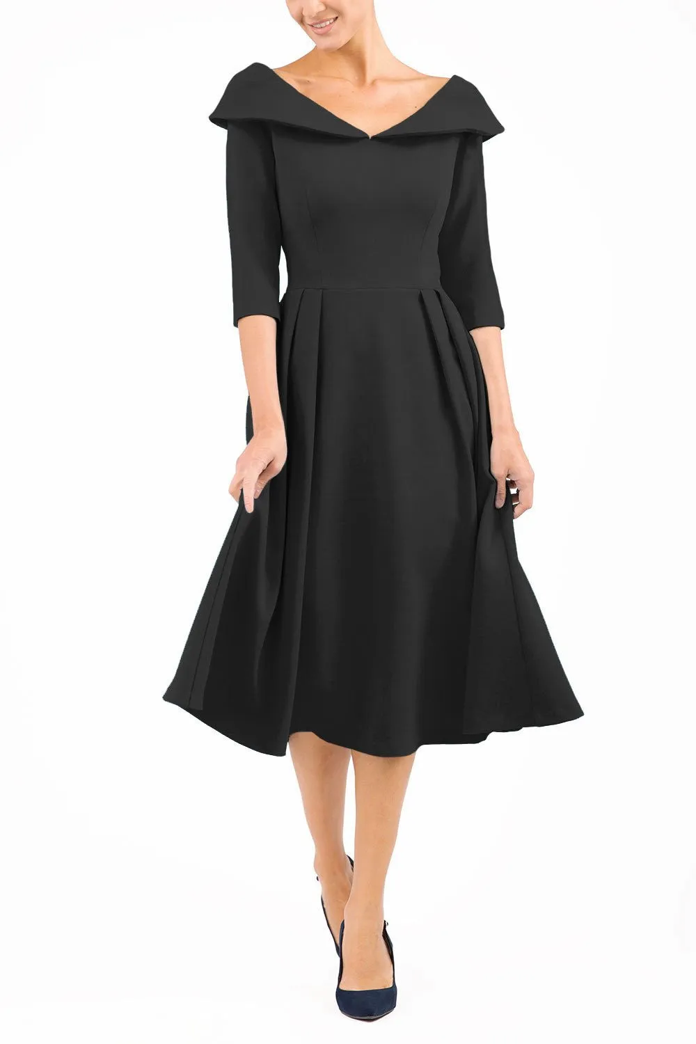 Chesterton 3/4 Sleeve A-Line Dress