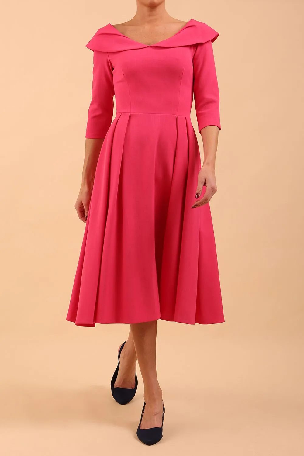 Chesterton 3/4 Sleeve A-Line Dress