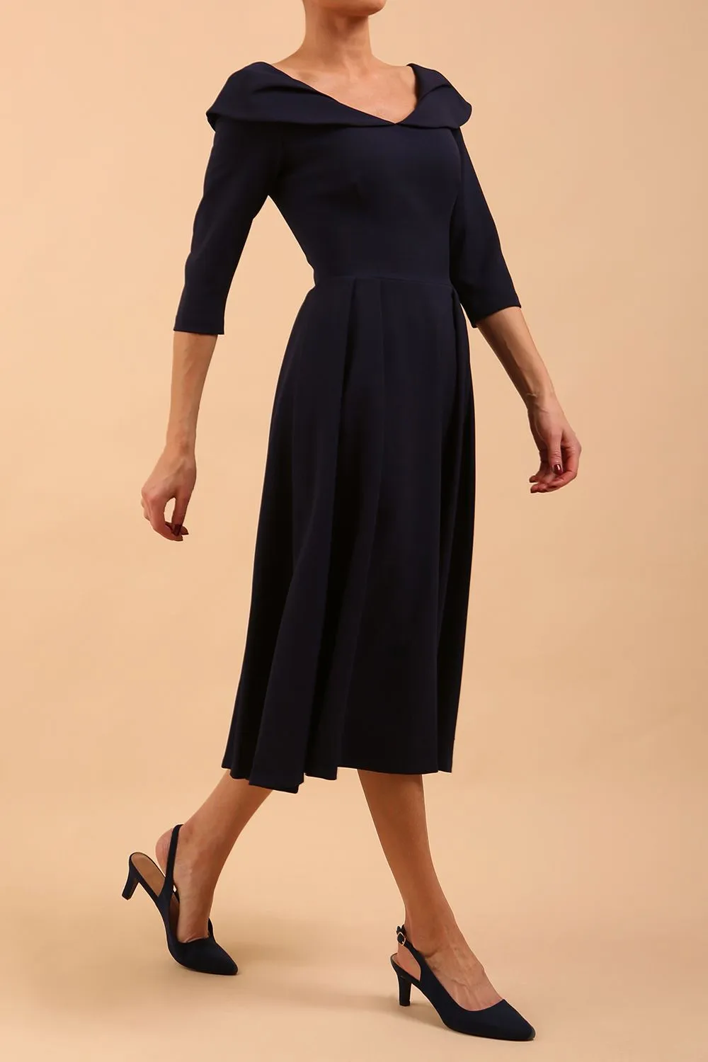 Chesterton 3/4 Sleeve A-Line Dress