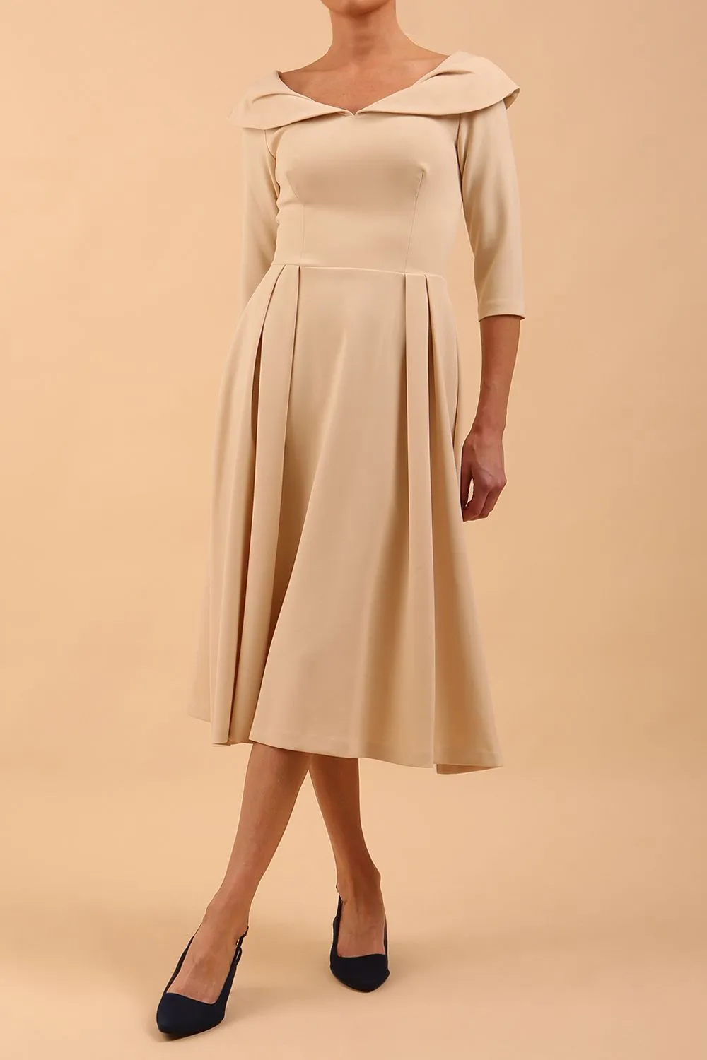 Chesterton 3/4 Sleeve A-Line Dress