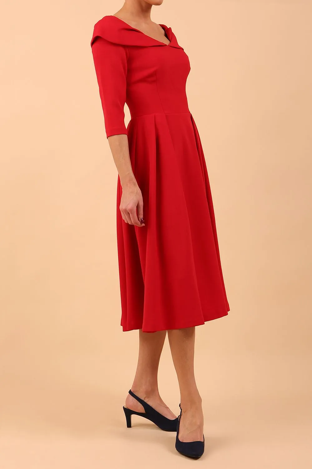 Chesterton 3/4 Sleeve A-Line Dress