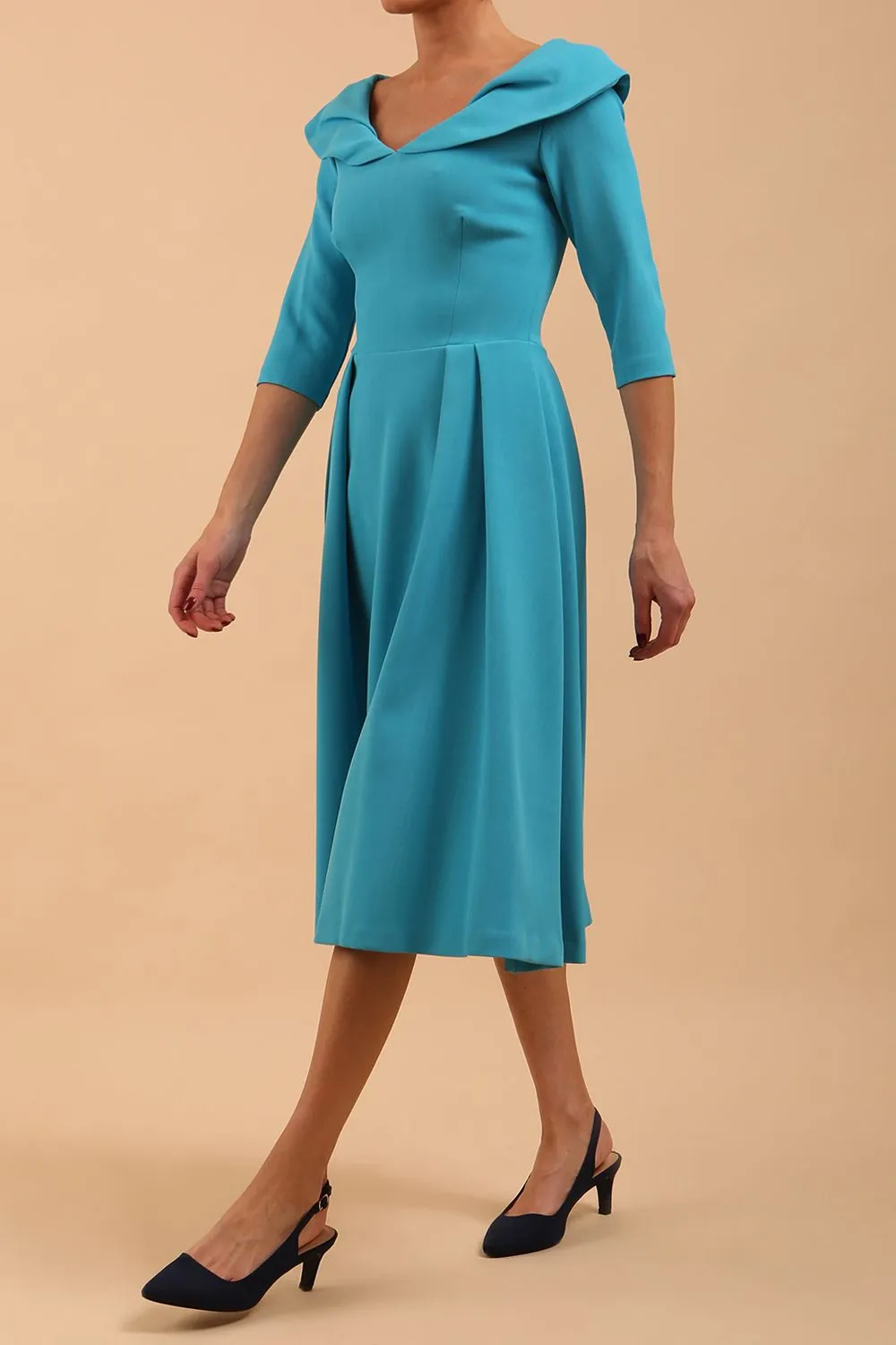 Chesterton 3/4 Sleeve A-Line Dress
