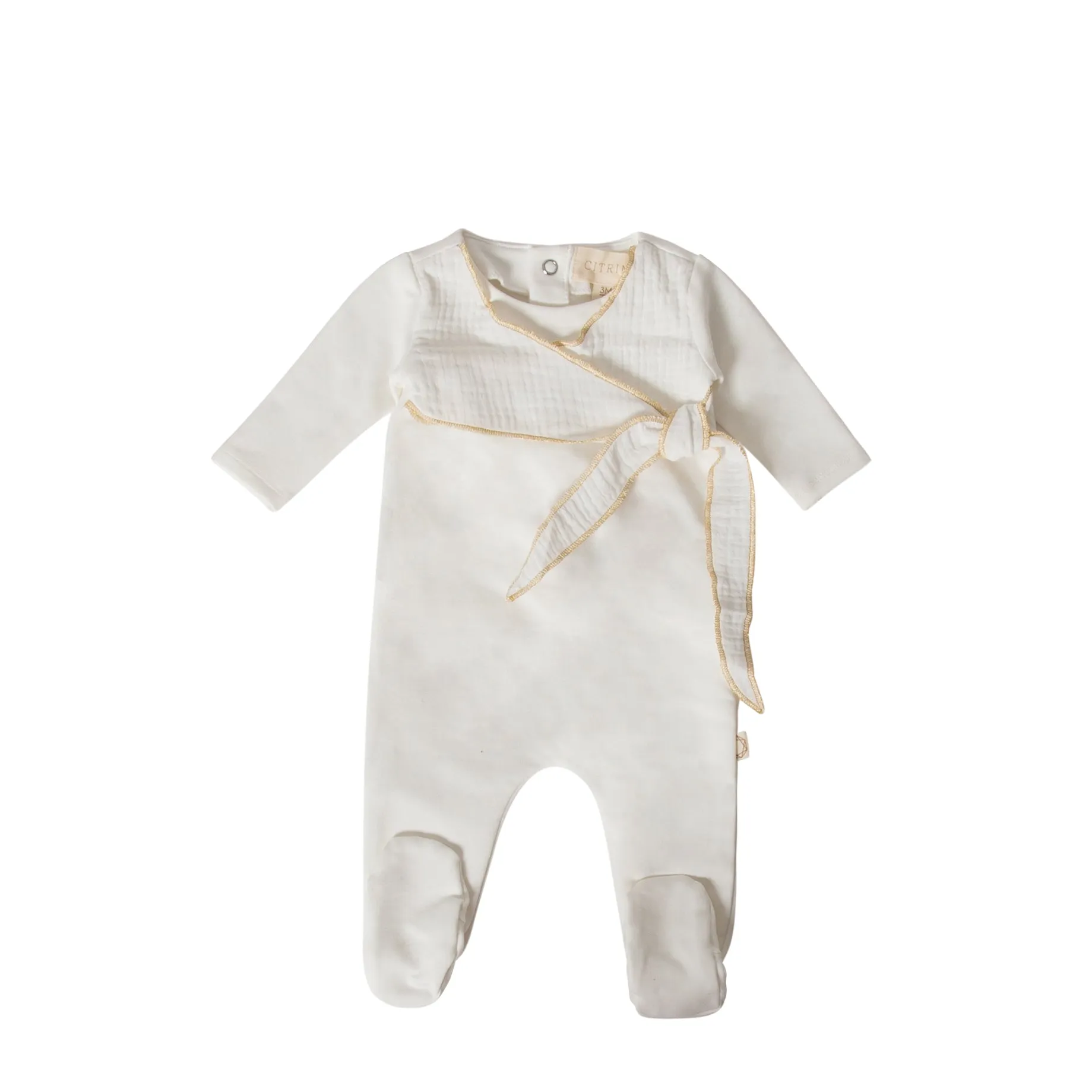 Citrine Gauze Wrap White-Gold Stretchy Footie