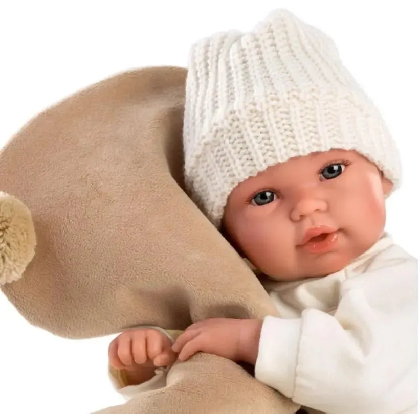 Crying Newborn Baby Beige Bear Doll