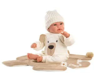 Crying Newborn Baby Beige Bear Doll