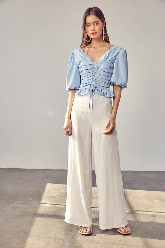 Do   Be Collection Junior Puff Sleeve Cinched Top