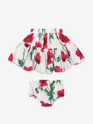 Dolce & Gabbana Baby Girls Poppy Skirt With Knickers in White