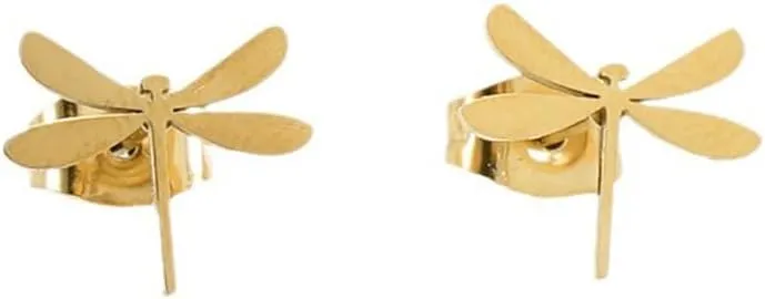 Dragonfly Earrings Titanium Steel Plated with 14k Gold, Low Sensitivity Stainless Steel Material, Designed for Women with Various Festival Jewelry Gifts