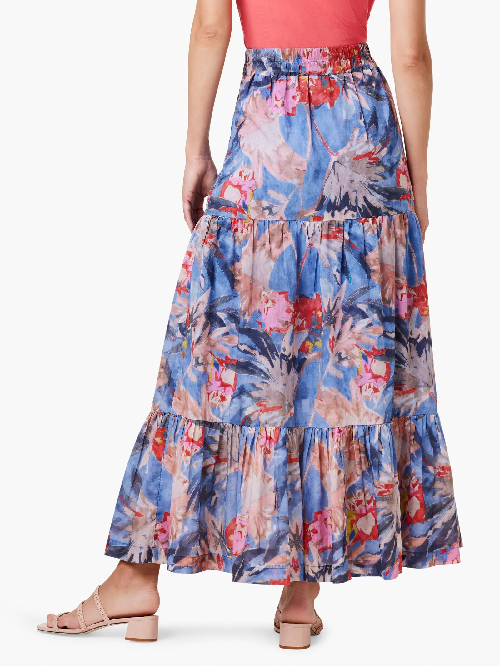 Dreamscape Tierd Skirt in Blue Multi