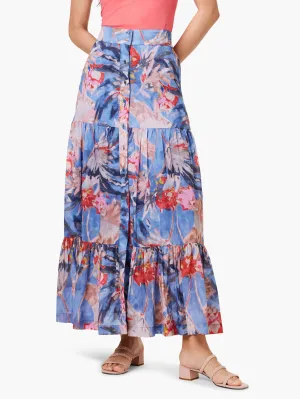 Dreamscape Tierd Skirt in Blue Multi