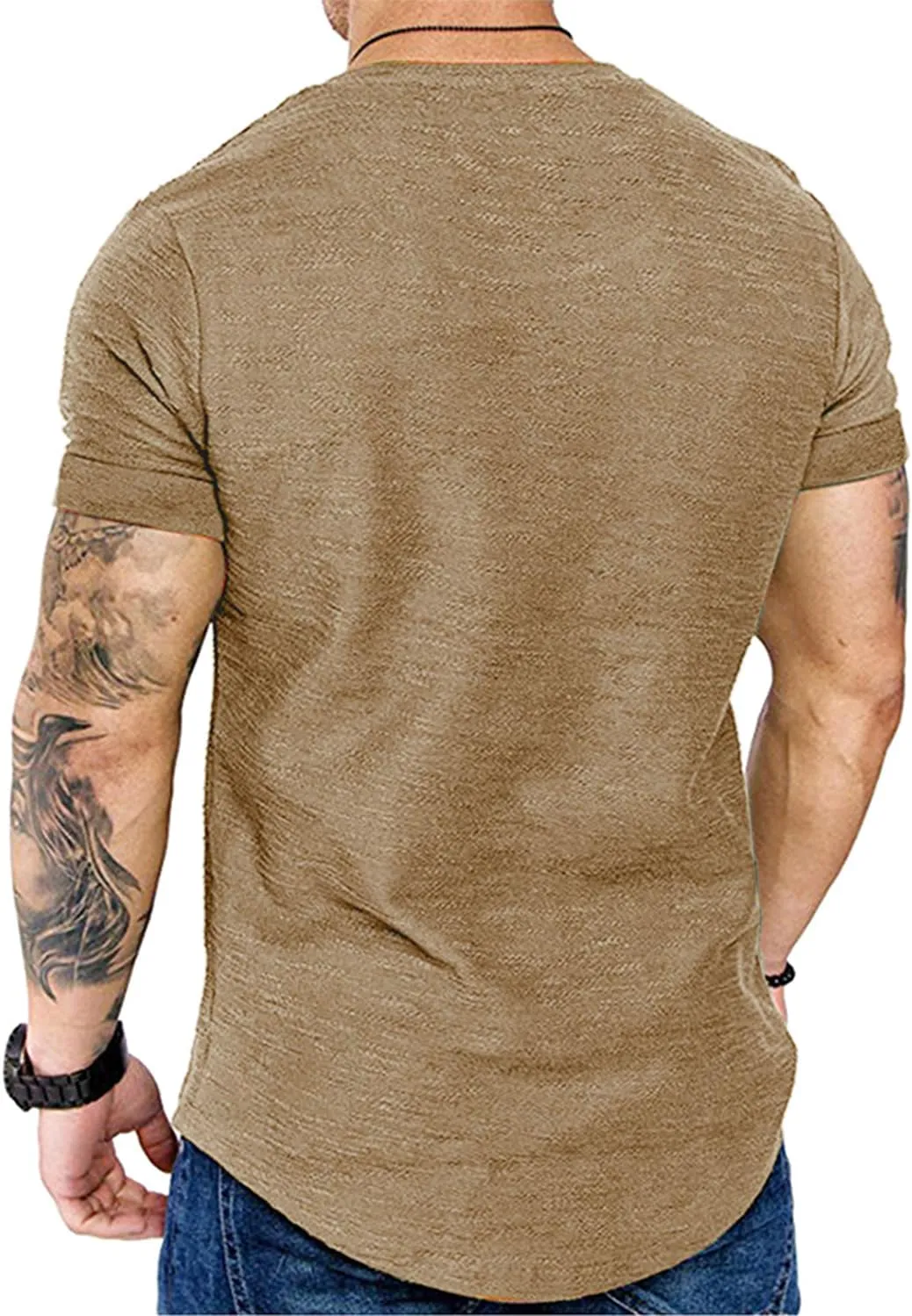 Fashion Mens T Shirt Muscle Gym Workout Athletic Shirt Cotton Tee Shirt Top