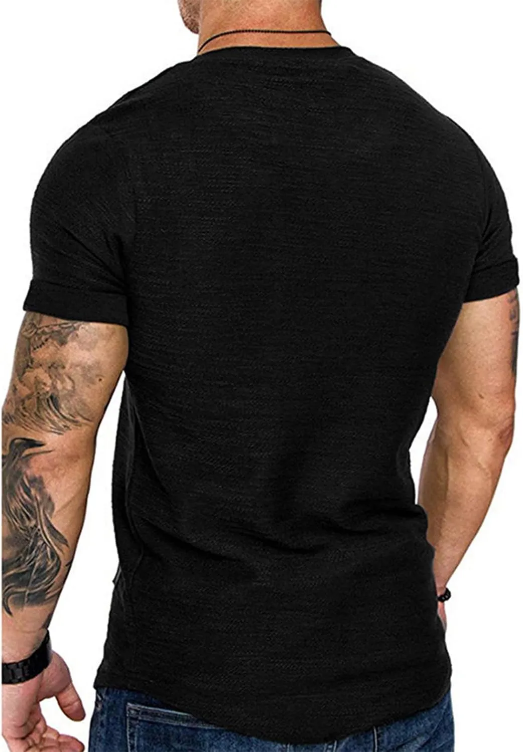 Fashion Mens T Shirt Muscle Gym Workout Athletic Shirt Cotton Tee Shirt Top