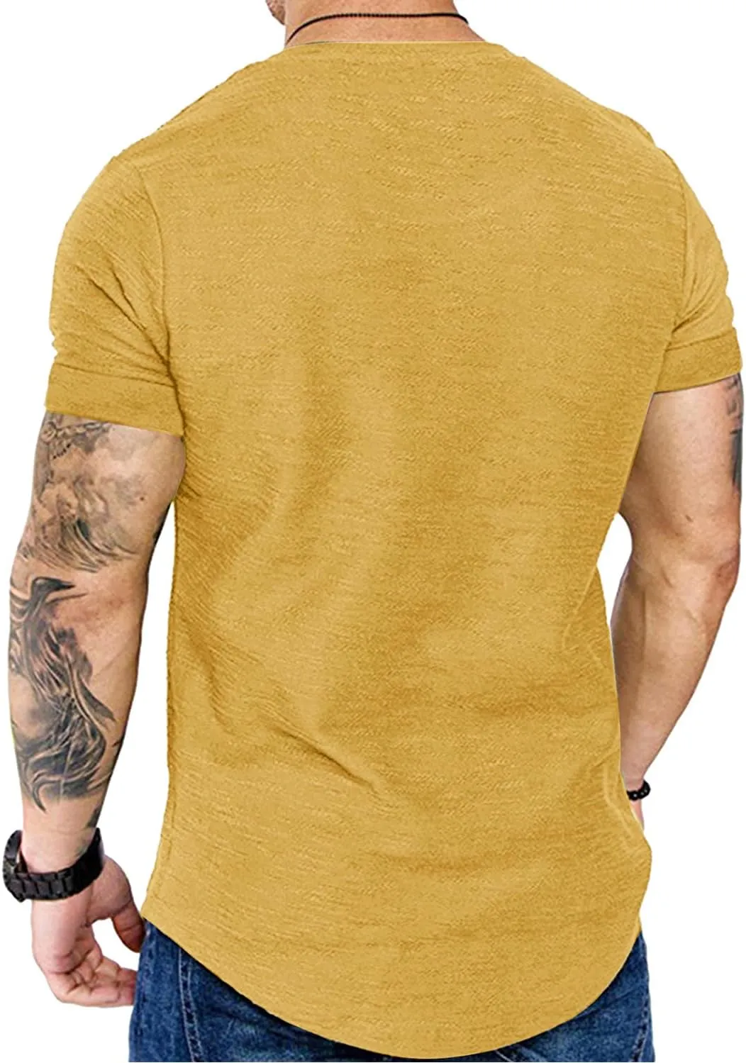 Fashion Mens T Shirt Muscle Gym Workout Athletic Shirt Cotton Tee Shirt Top