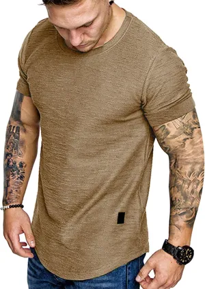 Fashion Mens T Shirt Muscle Gym Workout Athletic Shirt Cotton Tee Shirt Top