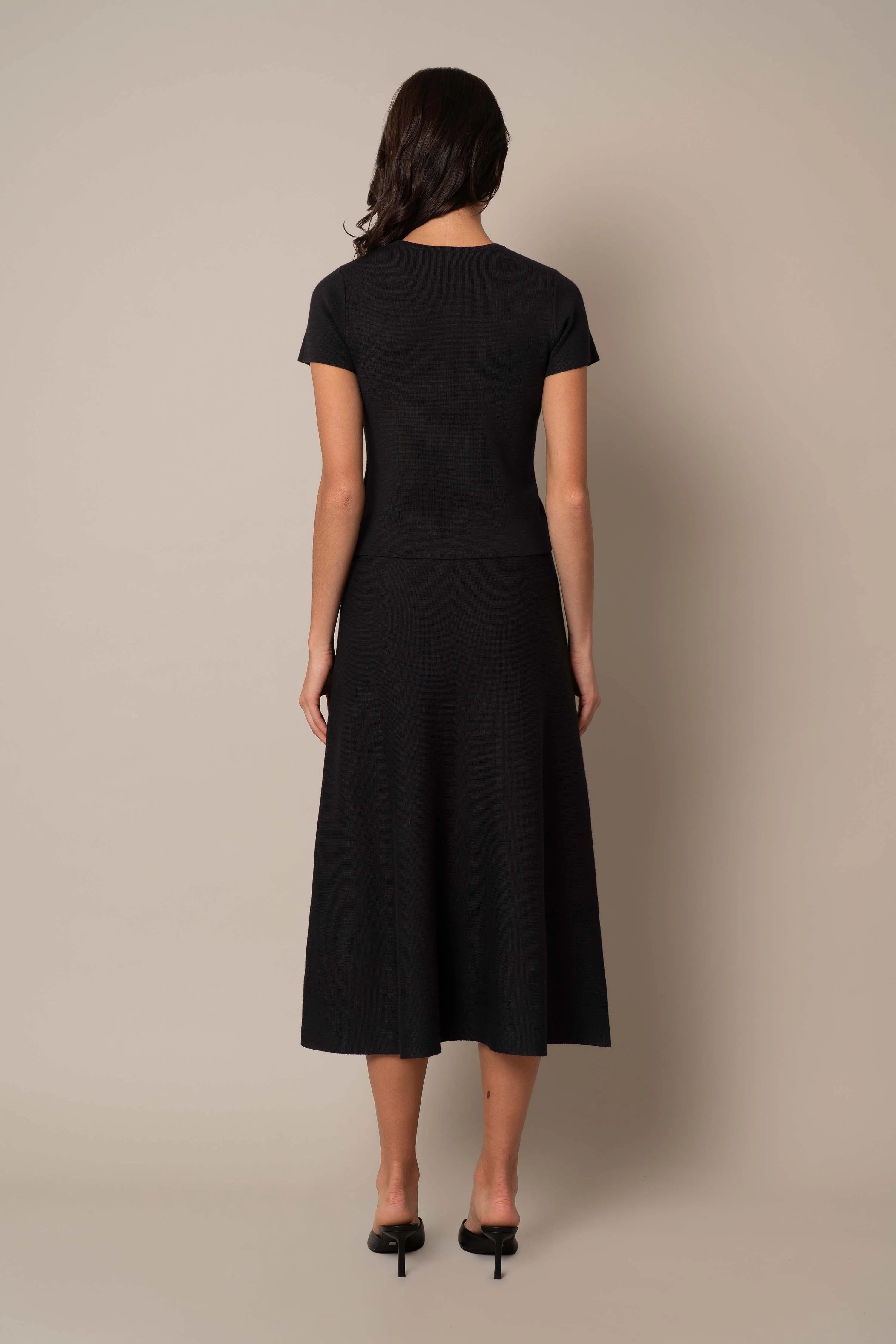 Flower Applique Top & Skirt Set