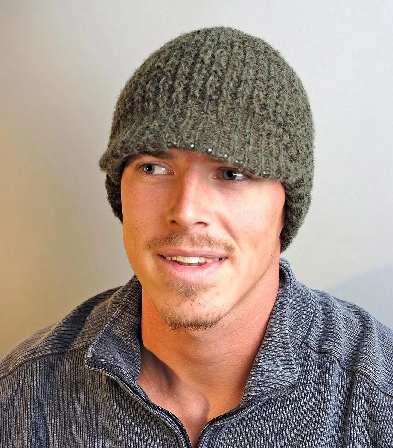 Icebox Knitting Dohm Super Soft Winter Wool Hat Beanie Skull Cap With Visor For Men and Women