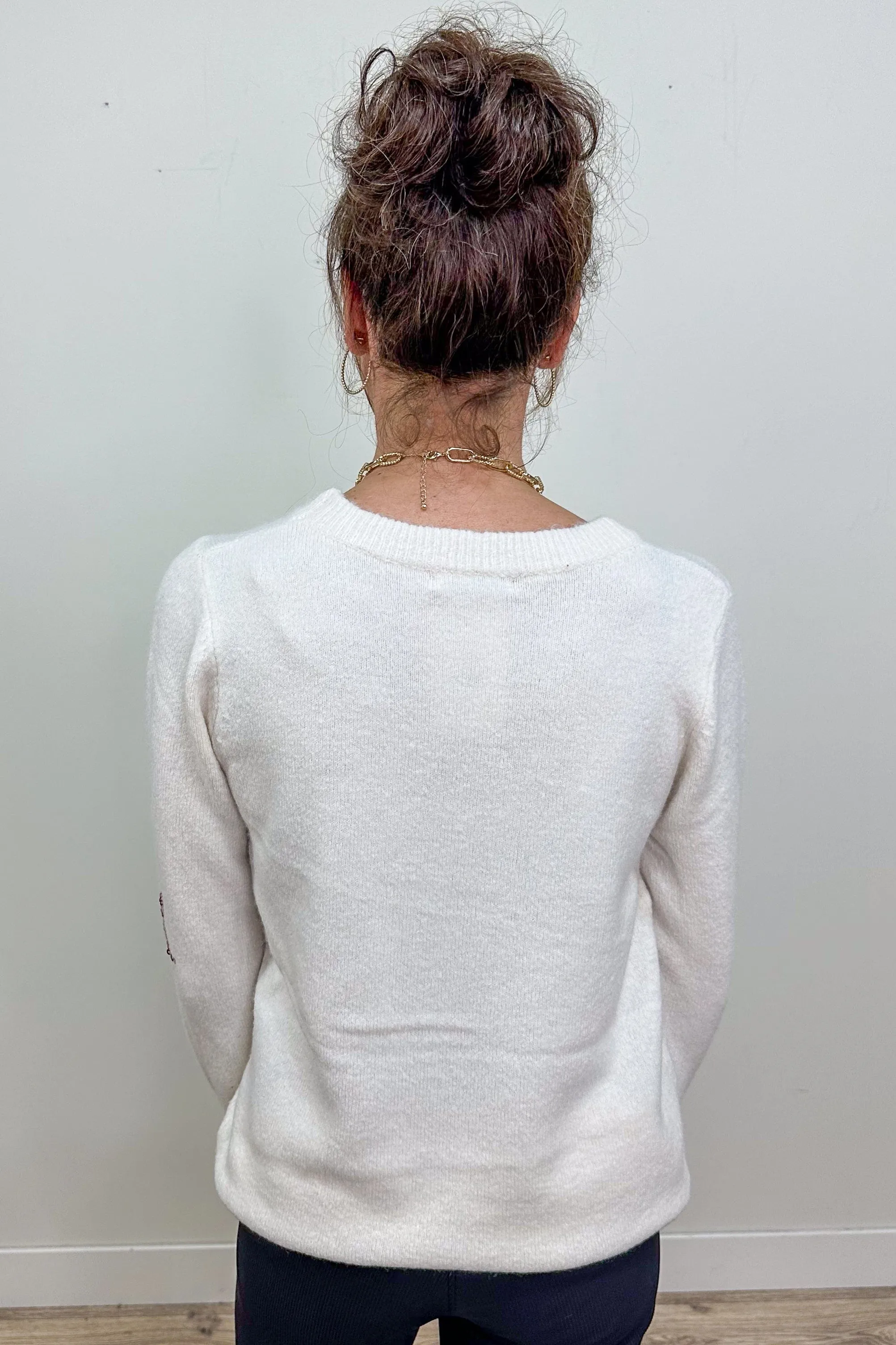 Ivory with Sequin Stars Sweater
