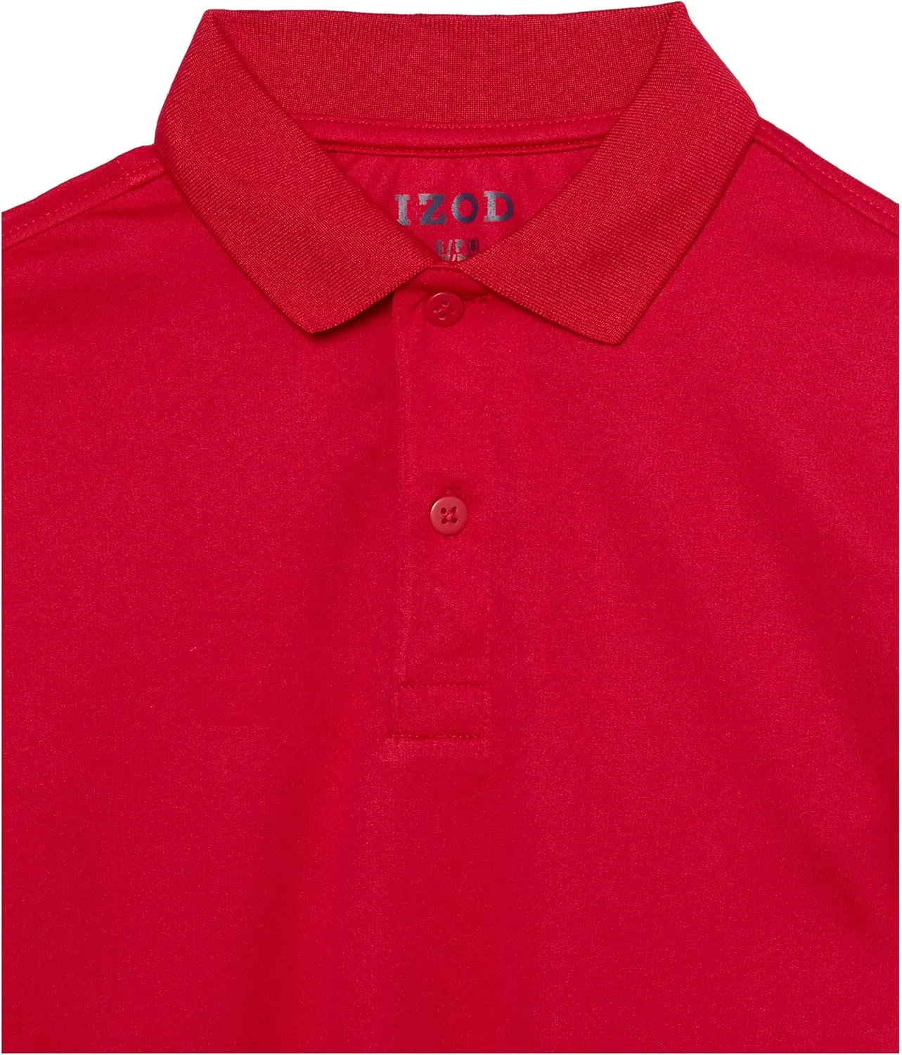 IZOD Boys' School Uniform Short Sleeve Polo Shirt, Button Closure, Moisture Wicking Performance Material