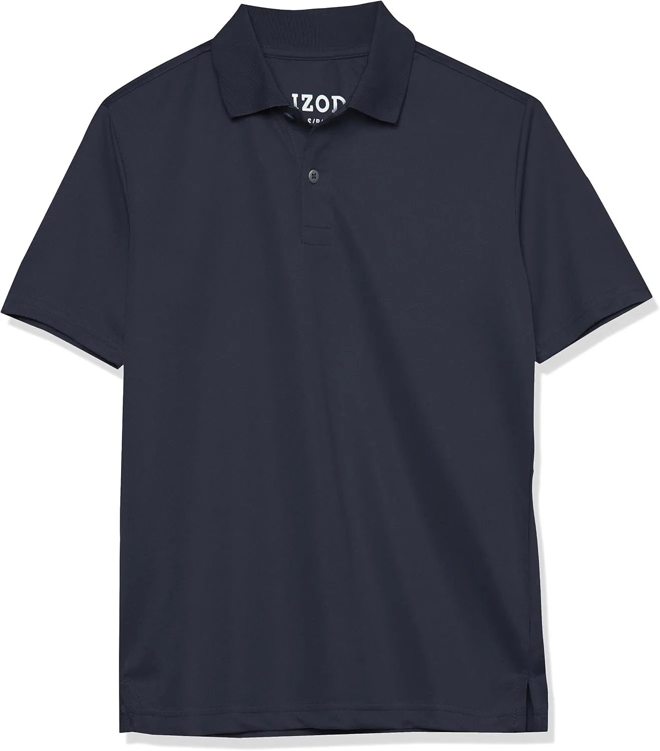 IZOD Boys' School Uniform Short Sleeve Polo Shirt, Button Closure, Moisture Wicking Performance Material