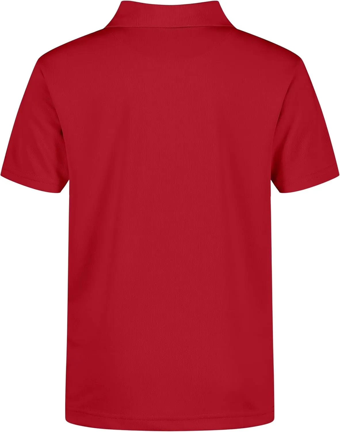 IZOD Boys' School Uniform Short Sleeve Polo Shirt, Button Closure, Moisture Wicking Performance Material