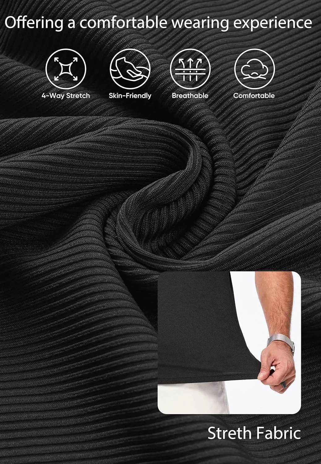 JMIERR Men's Muscle V Neck Polo Shirts Casual Short Sleeve Slim Fit Ribbed Golf T Shirt Athletic Tee