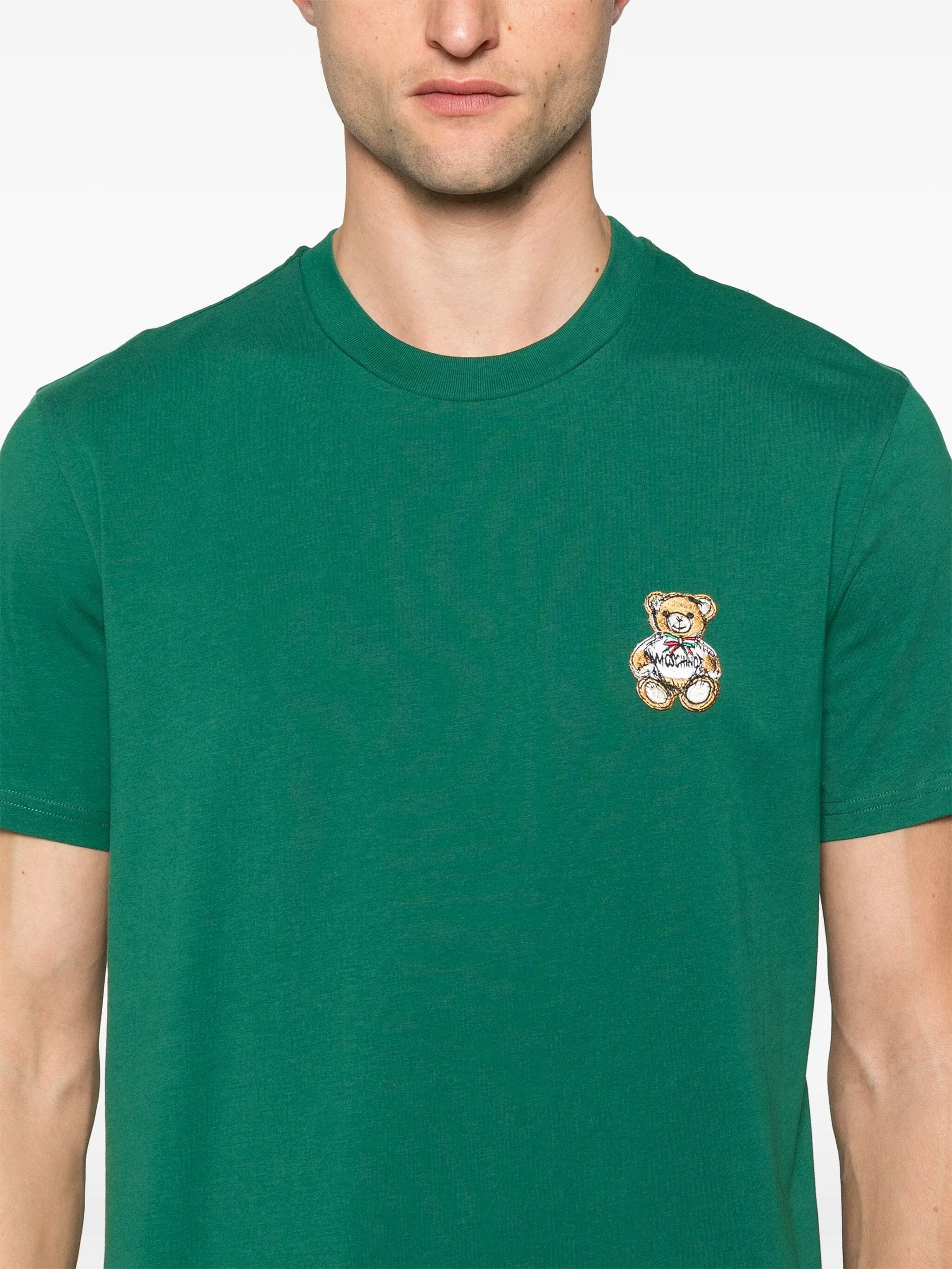 MOSCHINO TEDDY BEAR-PATCH COTTON T-SHIRT