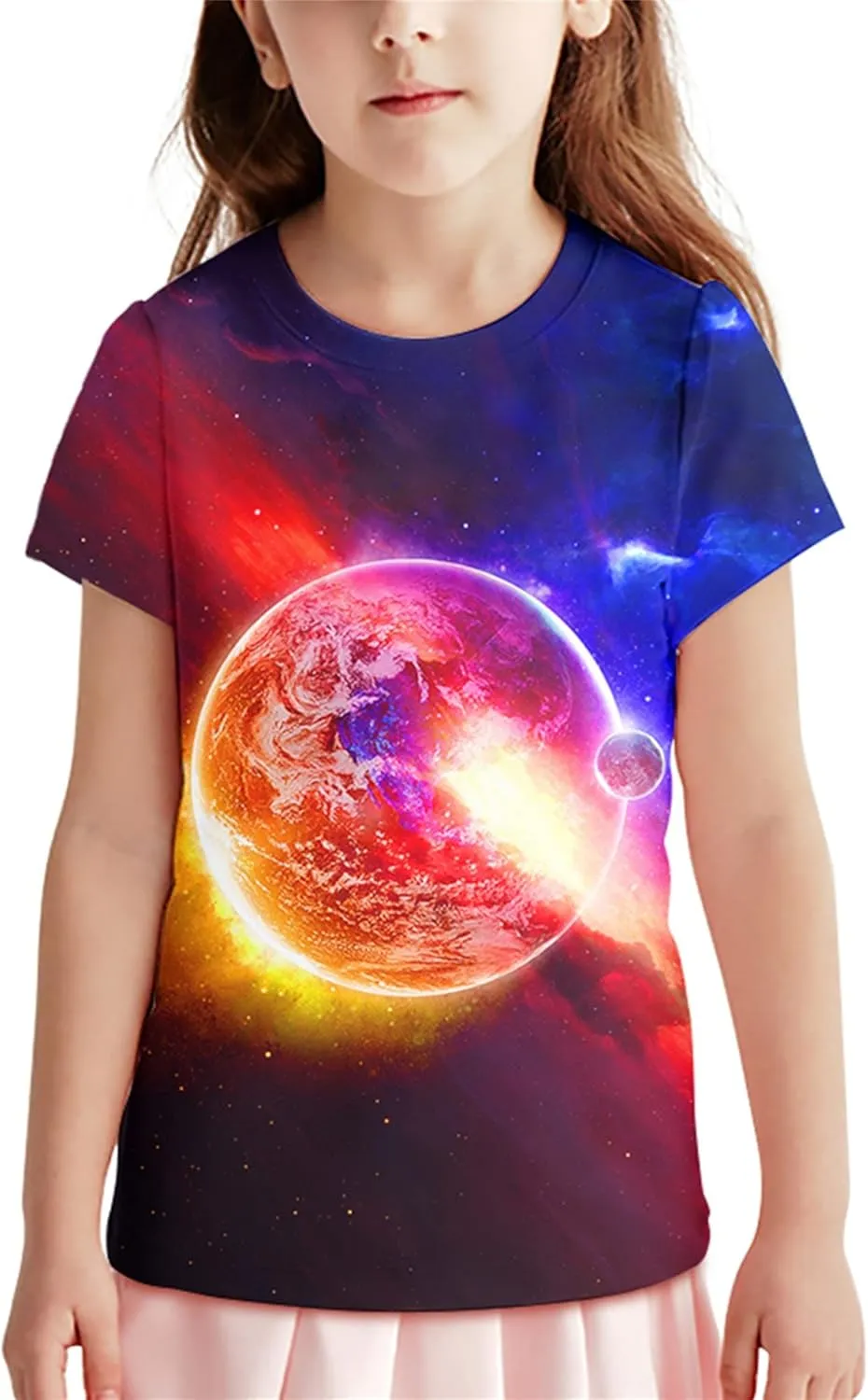 Neemanndy Teens Boys Girls Shirts 3D Print Colorful Design Graphic Tee Shirt with Short Sleeve for Kids 6-16 Years