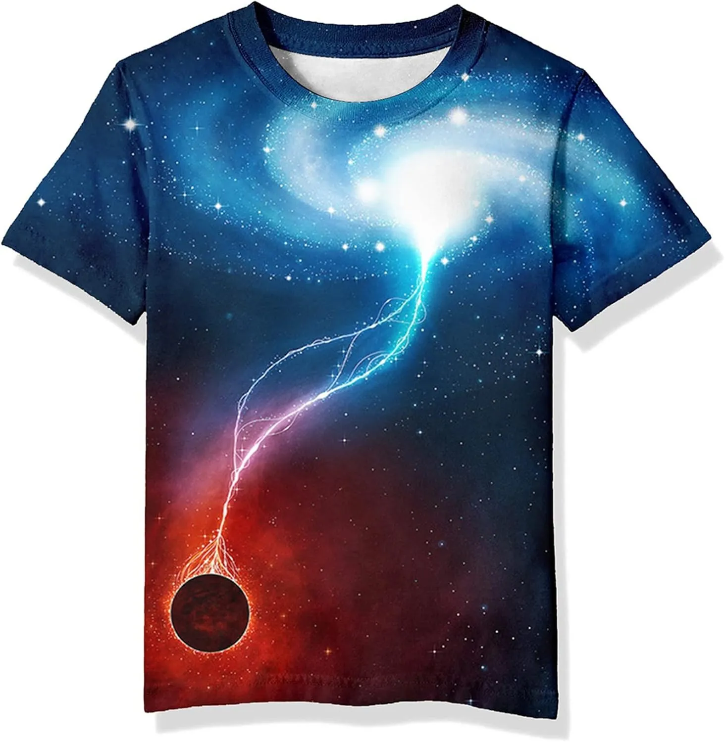 Neemanndy Teens Boys Girls Shirts 3D Print Colorful Design Graphic Tee Shirt with Short Sleeve for Kids 6-16 Years