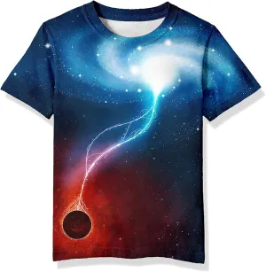 Neemanndy Teens Boys Girls Shirts 3D Print Colorful Design Graphic Tee Shirt with Short Sleeve for Kids 6-16 Years