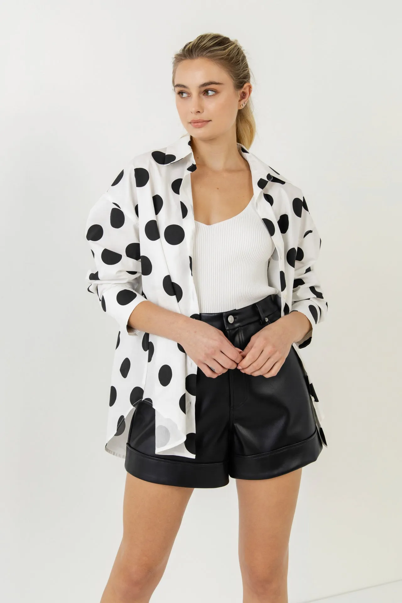 Oversized Polka Dotted Shirt