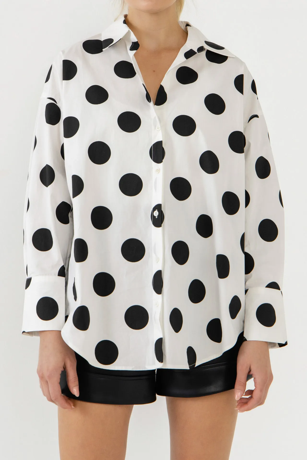 Oversized Polka Dotted Shirt