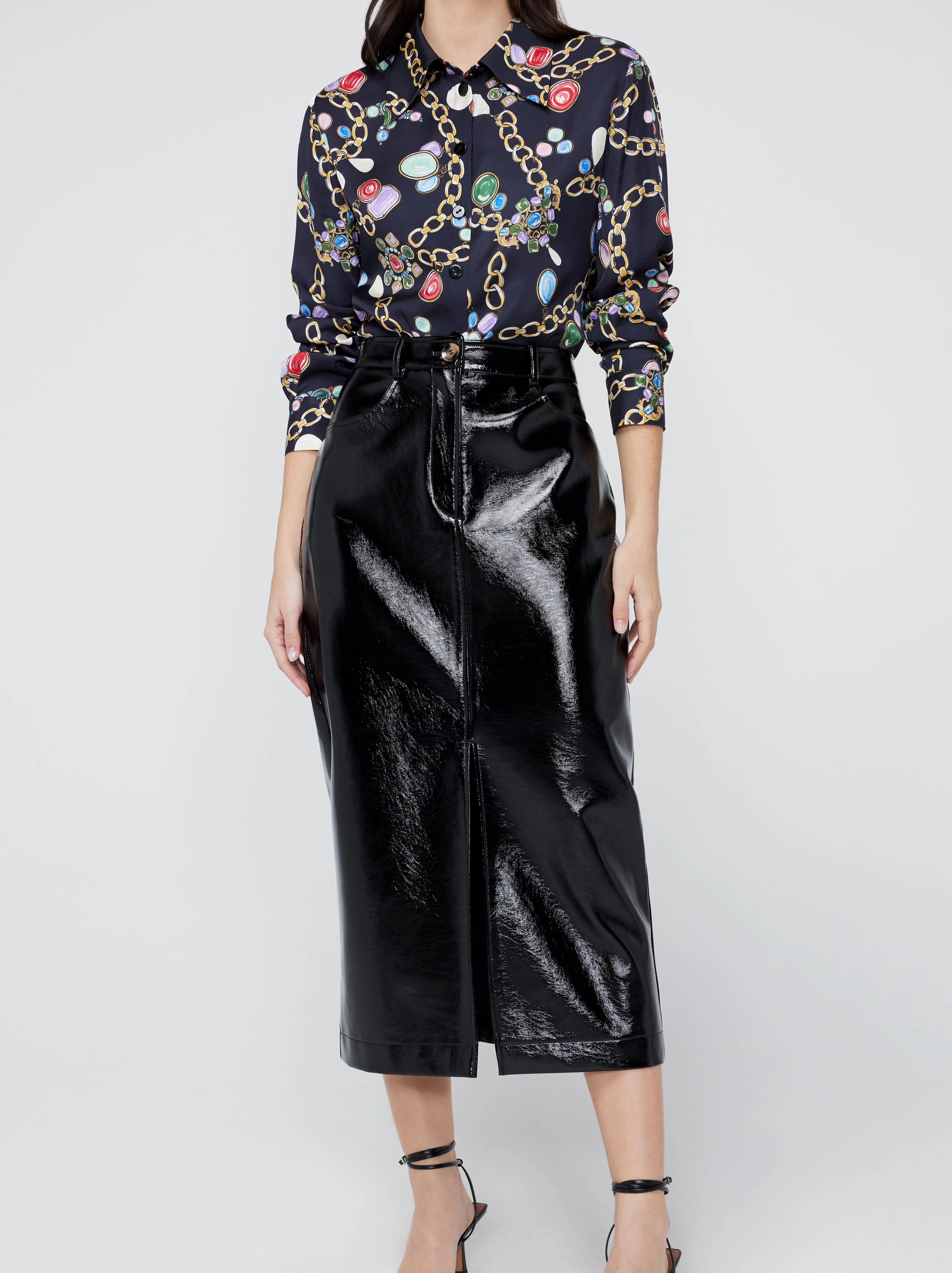 Penny Black Vinyl Skirt