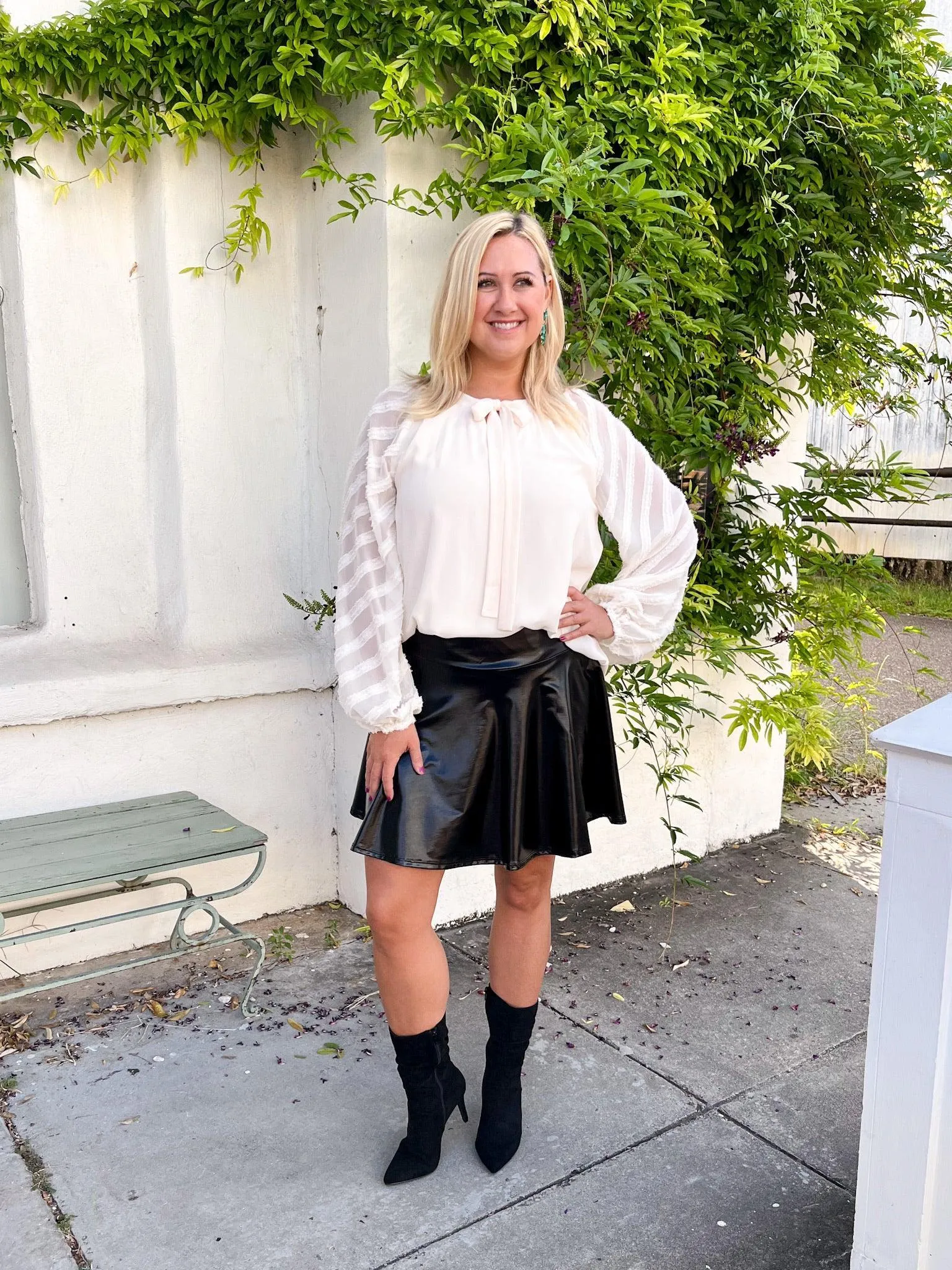 Sheer Lines Cream Top