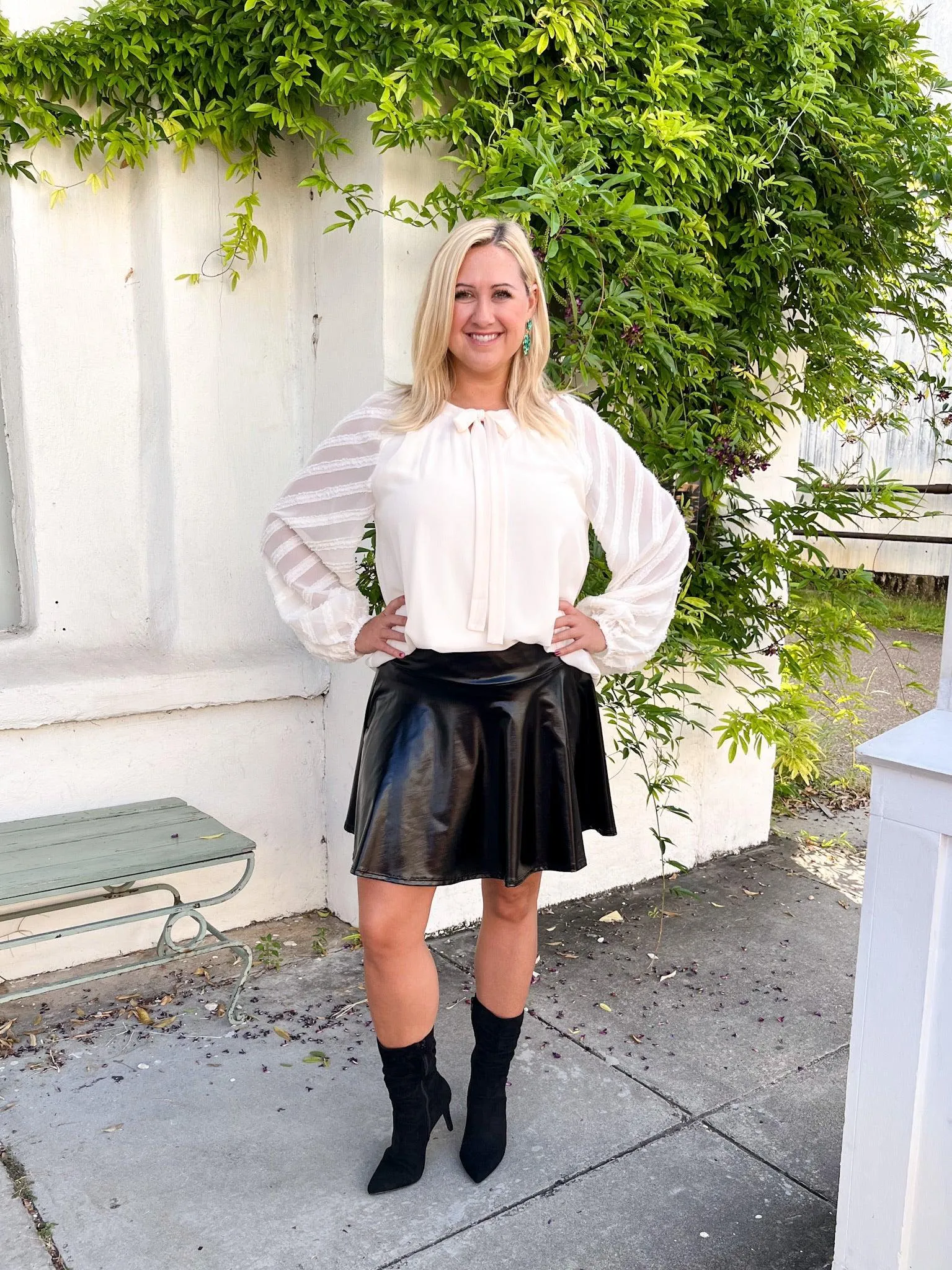 Sheer Lines Cream Top