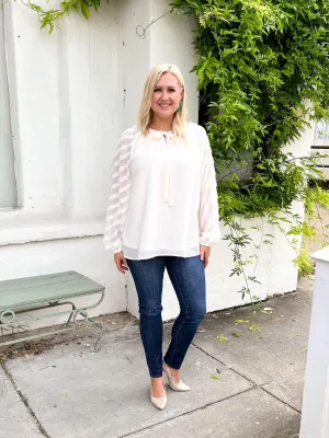 Sheer Lines Cream Top