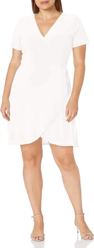 Star Vixen Women's Plus Size Ss Ballerina Wrap Dress