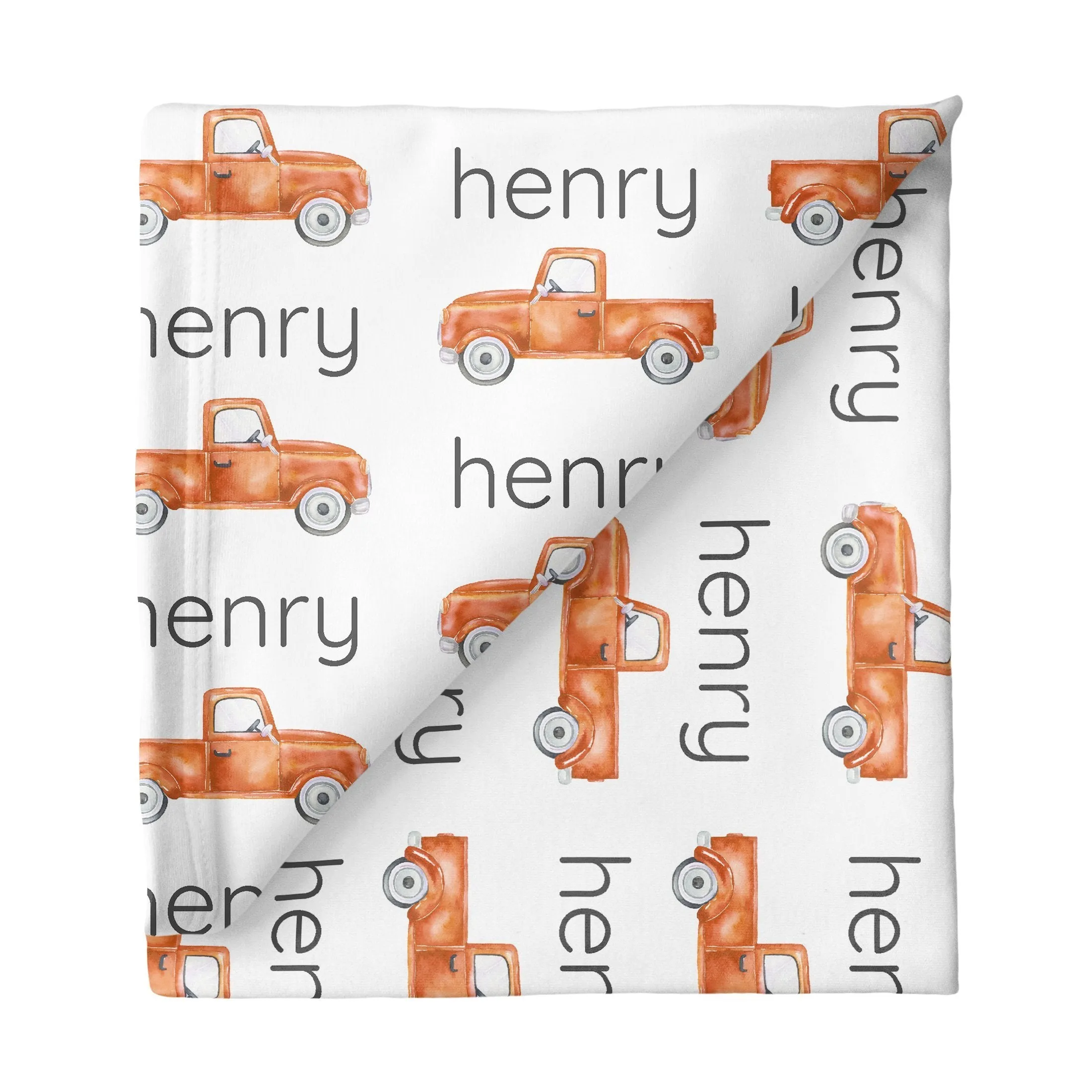 Sugar   Maple Large Stretchy Blanket - Truck Orange