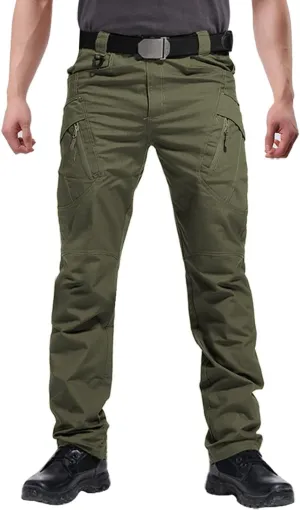 Susclude Men's Outdoor Cargo Work Trousers Military Tactical Pants Ripstop Assault Combat Trousers Hiking Pants Men