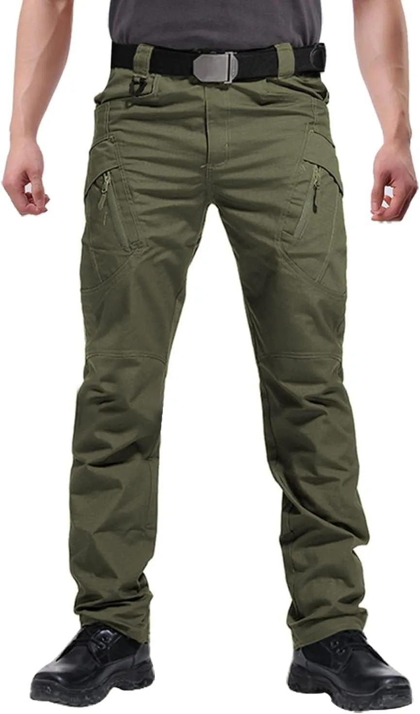 Susclude Men's Outdoor Cargo Work Trousers Military Tactical Pants Ripstop Assault Combat Trousers Hiking Pants Men